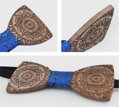 Dřevěný motýlek Miranda s kapesníčkem a manžetovými knoflíčky M167-005