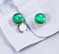 Ozdoba na knoflíčky košile Green Cristal