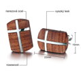Palisandr manžetové knoflíčky s křížkem