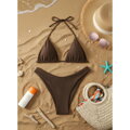 Elegantní hnědé dvoudílné bikiny 6602
