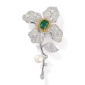 Brož Flower AM618 white