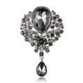 Brož Crystal Water Drop B22124 Black