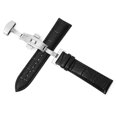 Prošitý kožený řemínek na hodinky Miranda PD235 black/silver