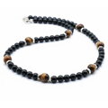 Náhrdelník z obsidiánu a tygřího oka AM336