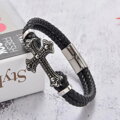 Kožený náramek Cross 445 černý