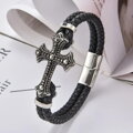 Kožený náramek Cross 445 černý