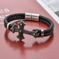 Kožený náramek Cross 445 černý