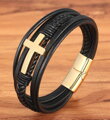 Kožený náramek Gold Cross S150 černý