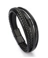 Náramek z kůže Leather SL007 Black 