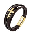 Kožený náramek Gold Cross S150 hnědý