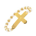 Náramek s křížkem M5062 Gold