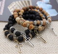 Náramek Stone Beads Cross