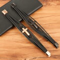 Kožený náramek Gold Cross S150 černý