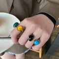 Prsten Two Stones AM3080 Yellow-Green