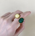 Prsten Two Stones AM3080 Yellow-Green