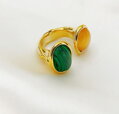 Prsten Two Stones AM3080 Yellow-Green