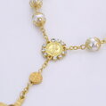 Náramek perlový růženec YL005 Gold