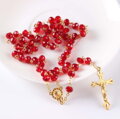 Skleněný růženec Red Crystal