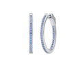 Stříbrné kruhové náušnice MILLA 22 mm s modrými Brilliance Zirconia