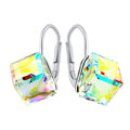 Silvego Stříbrné náušnice kostečky Swarovski® Crystals AB VSW042E