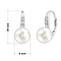 SILVEGO stříbrné náušnice s bílou perlou Swarovski® Crystals - LPSER0639