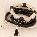 Náramek s korálky NM73 Black