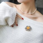 Brož Gold Flower AM345
