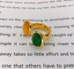 Prsten Two Stones AM3080 Yellow-Green