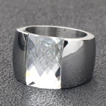 Nerezový prsten Crystal CG1178 Steel