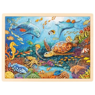 Goki Dřevěné Puzzle Korálový útes 96ks