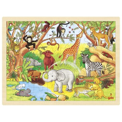 Goki Dřevěné Puzzle Afrika 48ks