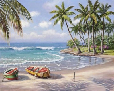 Malování podle čísel Exotická pláž