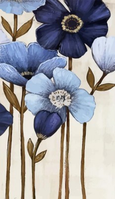Malování podle čísel Modré Květy RU10156