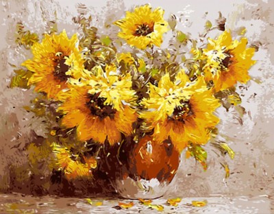 Malování podle čísel Žluté květy