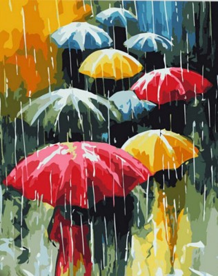Malování podle čísel Barevné deštníky