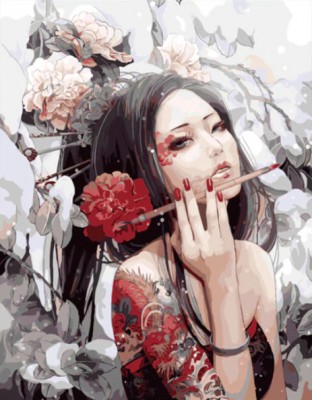 Malování podle čísel Žena s květy G269C