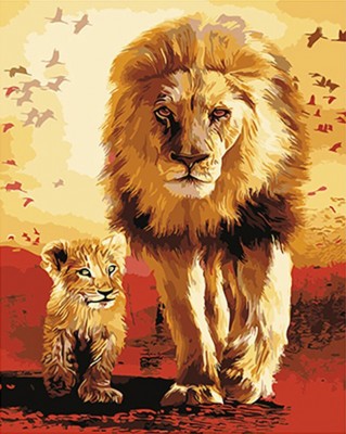Malování podle čísel Lví král