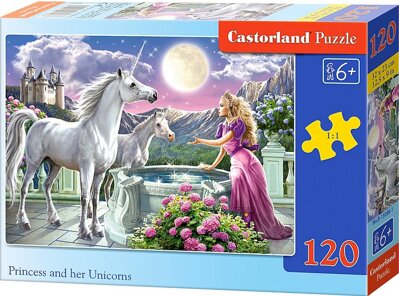 Castorland puzzle 120 dílků - Princezna s jednorožci