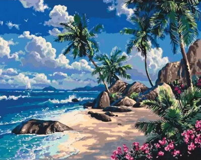 Diamantový obrázek Palmová pláž