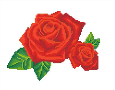 Diamantový obrázek Červené růže