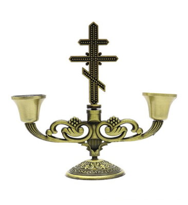 Pravoslavný kříž se svícnem B2925 Gold