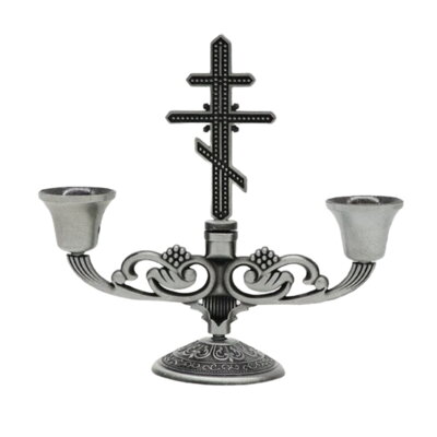 Pravoslavný kříž se svícnem B2925 Silver