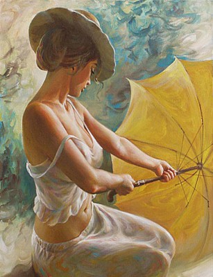 Malování podle čísel Dáma s deštníkem