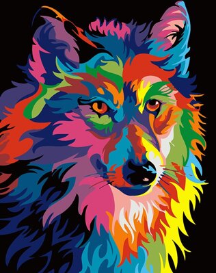 Malování podle čísel Barevný vlk DX225