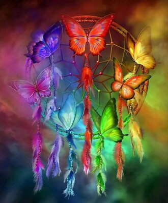 Malování podle čísel Lapač snů s motýly