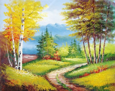 Malování podle čísel Lesní pěšina