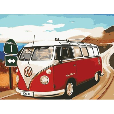 Malování podle čísel Volkswagen Hippie Van DX2001
