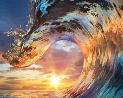 Malování podle čísel Mořská vlna