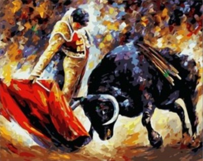 Malování podle čísel Toreador s býkem