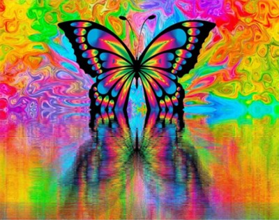 Malování podle čísel Duhový motýl
